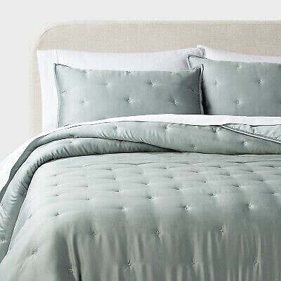 3pc King Luxe Lyocell Comforter and Sham Set Light Teal Green - Threshold