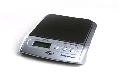 Кухонные весы WEDO Electronic Scale OPTIMO Steel 5000 - LCD - 4x 1.5 V AAA - Серебристые - 245 x 186 x 40 мм - 650 г