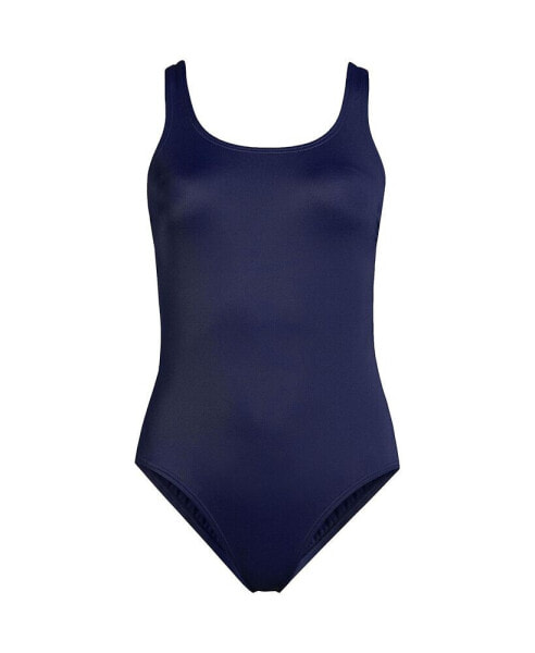 Women's Chlorine Resistant High Leg Soft Cup Tugless Sporty One Piece Swimsuit
