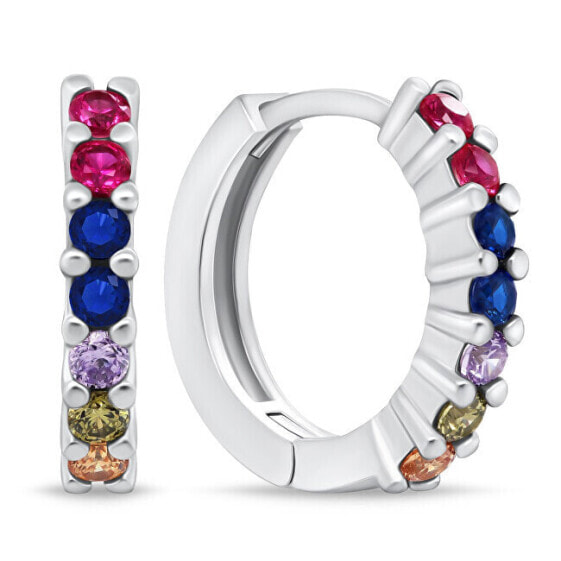 Playful silver rings with colored zircons EA945WRBW