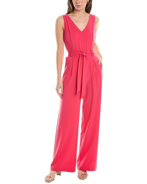 Tahari Asl Tie Waist Jumpsuit Women's Pink 4