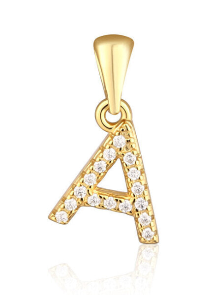 Gold-plated pendant with zircons letter "A" SVLP0948XH2BIGA