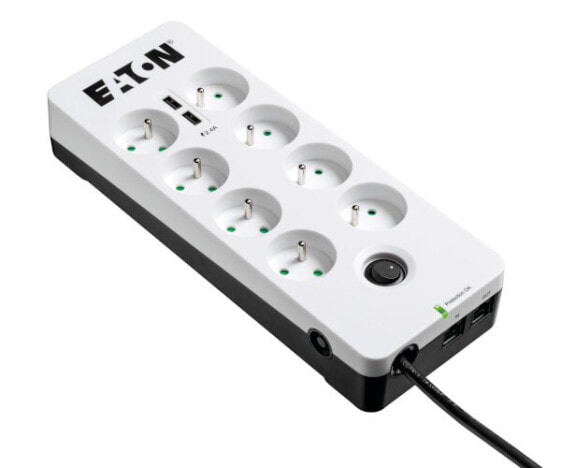 Eaton Protection Box 8 Tel@ USB FR - 8 AC outlet(s) - Type E - 220 - 250 V - 50 - 60 Hz - 10 A - 2500 W