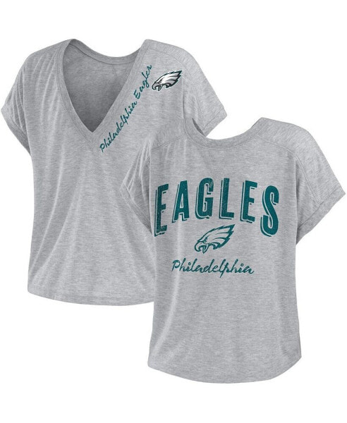 Women's Heather Gray Philadelphia Eagles Reversible T-Shirt