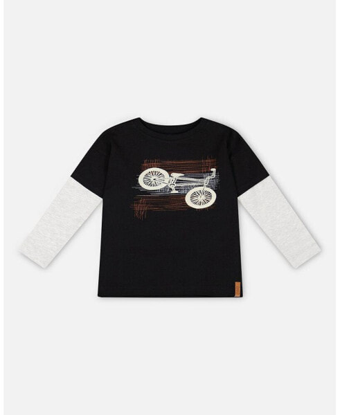 Toddler Boys Layered Long Sleeve T-Shirt Black - Toddler|Child