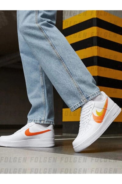 Air Force 1 '07 'Spray Paint Swoosh Sneaker Beyaz Günlük Spor Ayakkabı