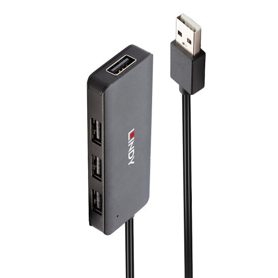 Lindy USB 2.0 Hub 4 Port ohne Netzteil - Hub - 0.48 Gbps