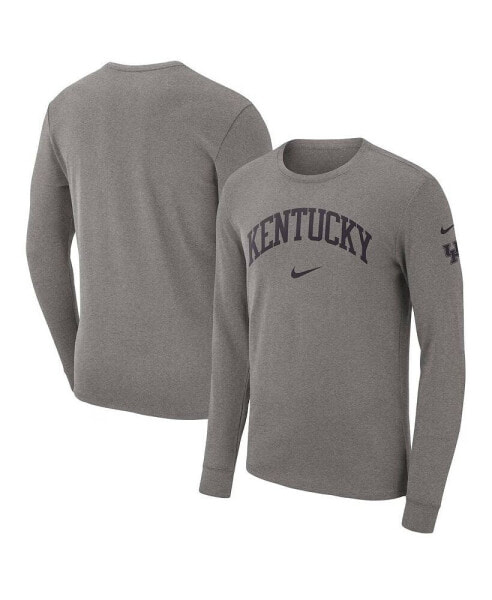 Men's Heather Gray Kentucky Wildcats Arch 2-Hit Long Sleeve T-Shirt