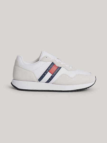 Tommy Jeans Mid Trainers in White and beige