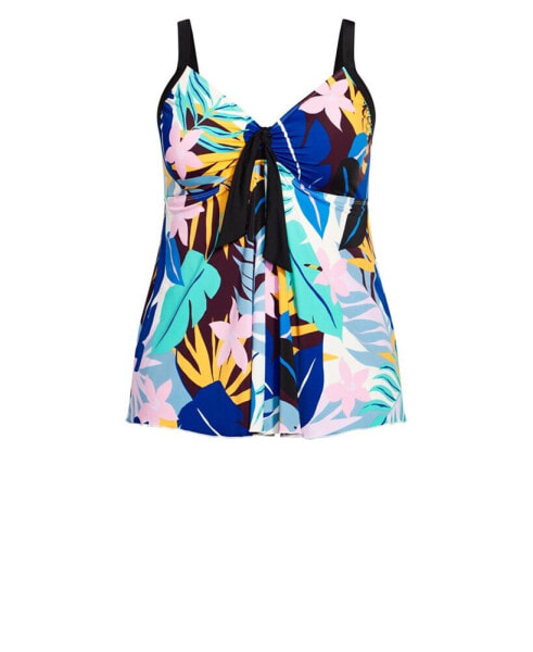 Plus Size Fly Away Print Tankini Top