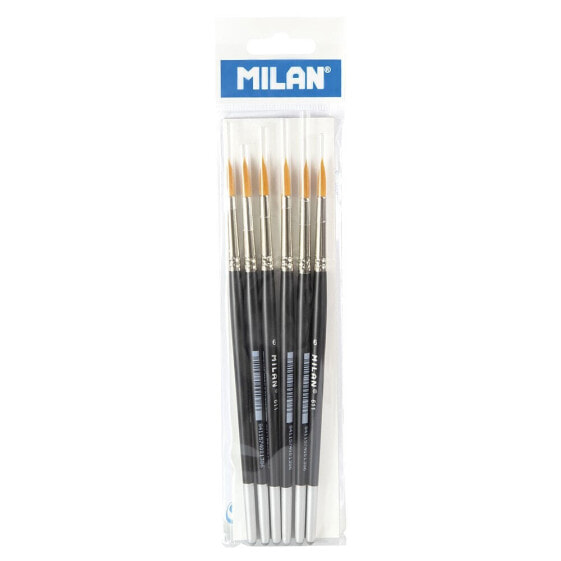 Кисть круглая синтетическая MILAN Premium Synthetic с короткой ручкой, серия 611, № 6