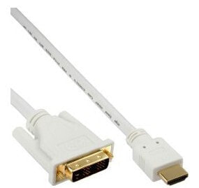 InLine HDMI to DVI Cable male / 18+1 male white gold 0,5m