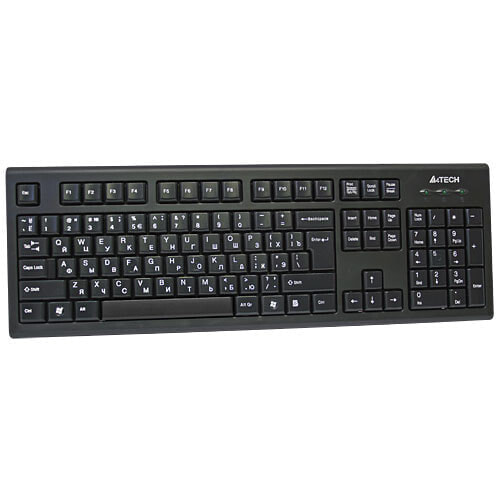 A4tech KR-85 Полноразмерная (100%) Проводная USB QWERTY Клавиатура Черная