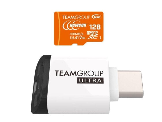 TEAMGROUP x Newegg microSDXC UHS-I U3, V30, A1 Memory card with Ultra CR I Reade