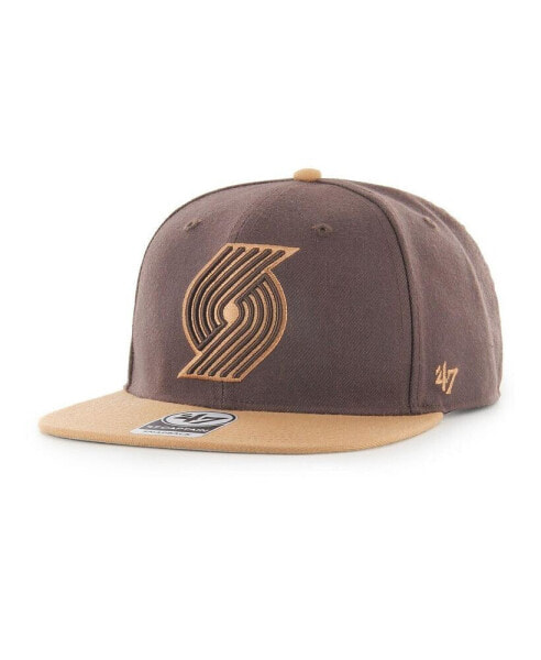 Men's Brown Portland Trail Blazers No Shot Two-Tone Captain Snapback Hat