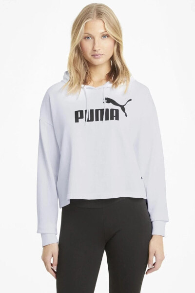 Толстовка PUMA ESS Cropped Logo Белая Женская Sweatshirt