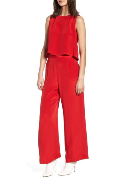 Caara 152450 Women's Urban Silky Top & Pants Red Size Large