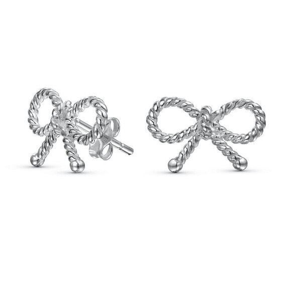 Серьги Bling Jewelry Sterling Silver Twist Rope Bow