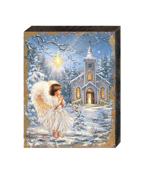 by Dona Gelsinger Angel at The Chapel Wooden Block