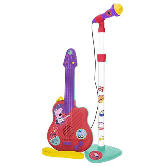 REIG MUSICALES Peppa Pig Standing Guitar And Microphone With 60x30x17 cm 30 Adjustable Height