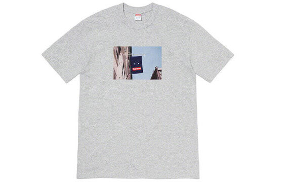 Supreme FW19 Week 1 Banner Tee 横幅短袖T恤 男女同款 灰色 / Футболка Supreme FW19 Week 1 Banner Tee T SUP-FW19-001