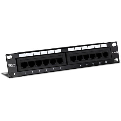 TRENDnet TC-P12C6 - 10/100/1000Base-T(X) - Gigabit Ethernet - RJ-45 - Cat6 - Black - CE - FCC