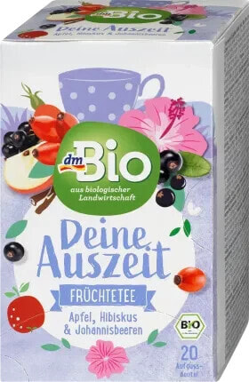 Früchtetee "Deine Auszeit" mit Apfel, Hibiskus & Johannisbeeren (20 Beutel), 38 g