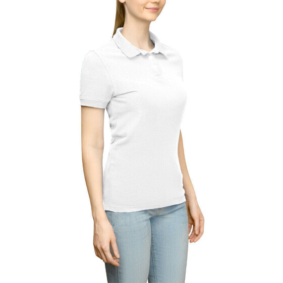 Поло женское от Page & Tuttle Solid Jersey Short Sleeve белое для досуга