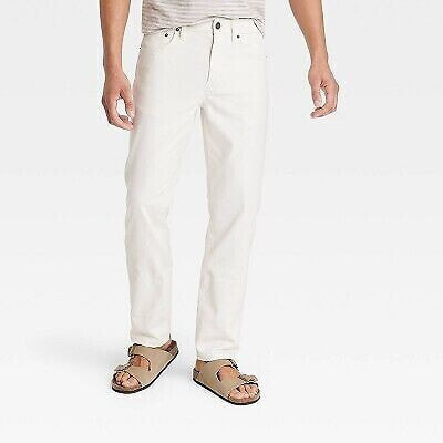 Men's Tapered Five Pocket Pants - Goodfellow & Co Ivory 36x32