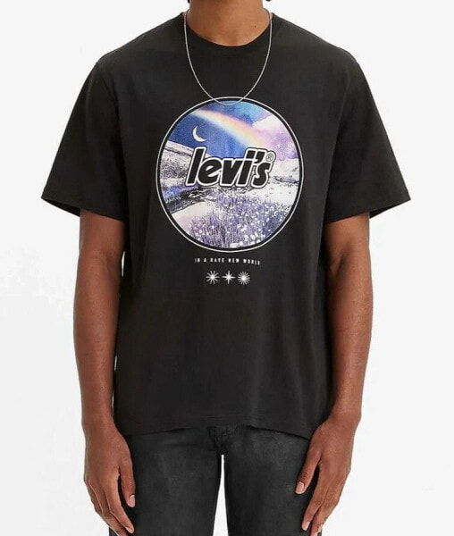 Levi's Graphic T-Shirt Short Sleeve Men's XL Relaxed, In a Rave New World, Black