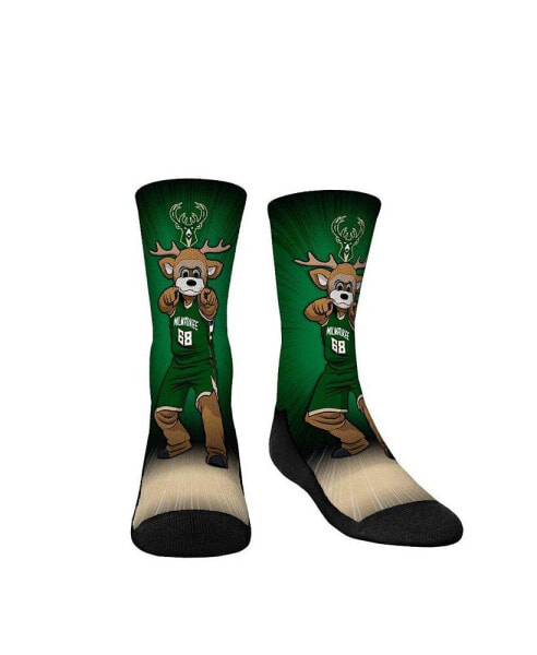 Youth Boys and Girls Socks Milwaukee Bucks Mascot Pump Up Crew Socks