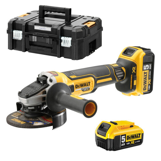 DeWalt Akku-Winkelschleifer DCG405 18V 125 mm mit 2x 5,0 Ah und Lader in TSTAK-Box