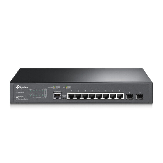 TP-LINK JetStream 8-Port Gigabit L2+ Managed Switch with 2 SFP Slots - Managed - L2/L3 - Gigabit Ethernet (10/100/1000) - Rack mounting - 1U