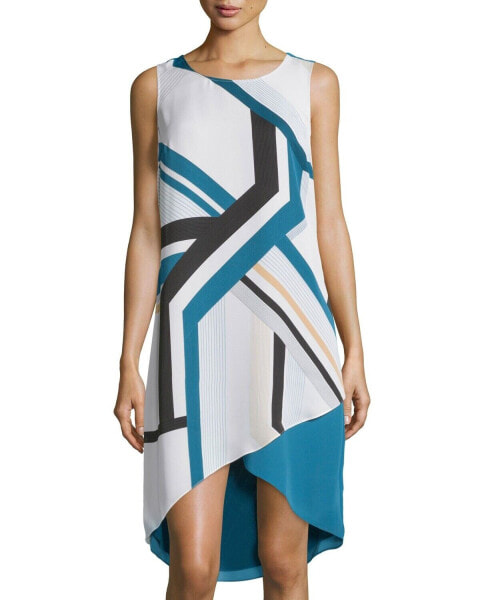 Laundry By Shelli Segal Sleeveless Printed High-Low Shift Dress Sz 6 $150