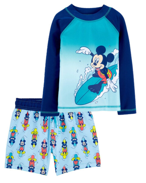 Toddler Mickey Mouse Rashguard & Swim Trunks Set 4T