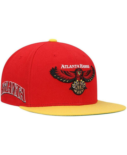 Men's Red, Gold Atlanta Hawks Hardwood Classics Snapback Hat