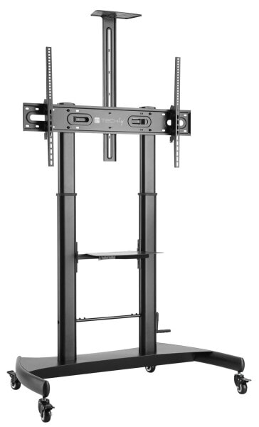 Techly Steel Trolley Floor Support with adjustable height - for TV from 60'' to 100'' - 100 kg - 152.4 cm (60") - 2.54 m (100") - 1000 x 600 mm - 1270 - 1570 mm - -10 - 5°