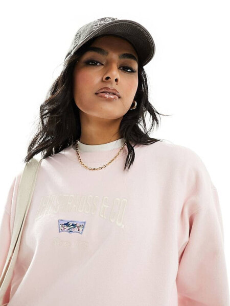 Levi's sweatshirt with retro chest logo in baby pink