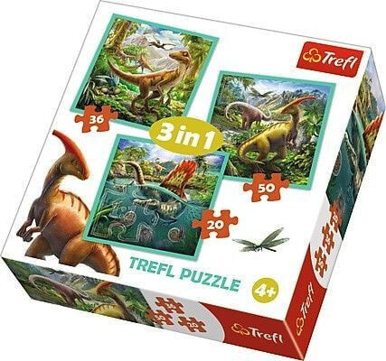 Развивающий пазл Trefl Puzzle 3w1 - Удивительный мир динозавров 65 элементов