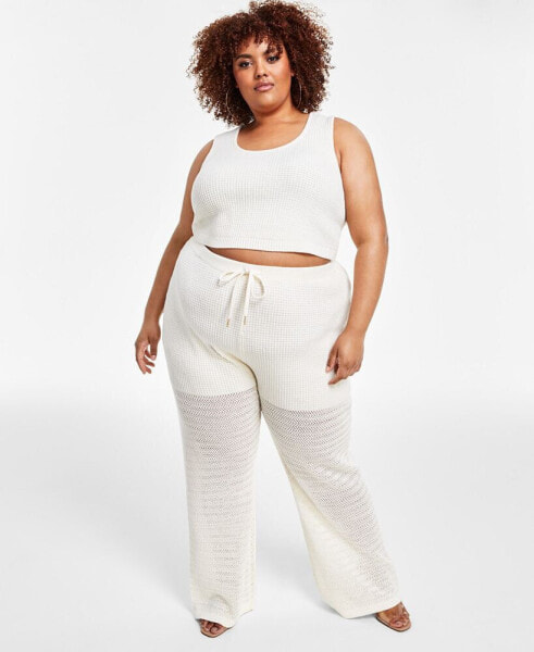 Trendy Plus Size High-Rise Crochet Pants