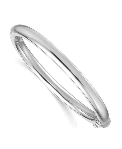 18K White Gold 6.3mm Hinged Bangle Bracelet