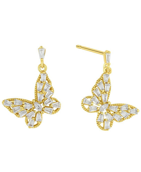 Cubic Zirconia Butterfly Drop Earring