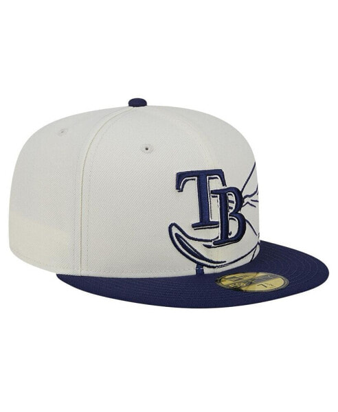 Men's Cream/Navy Tampa Bay Rays Lonestar 59FIFTY Fitted Hat