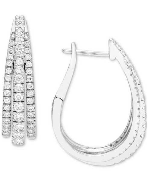 Серьги Macys Diamond Triple Row Hoop