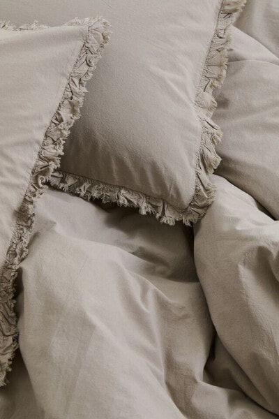 Ruffle-trimmed King/Queen Duvet Cover Set