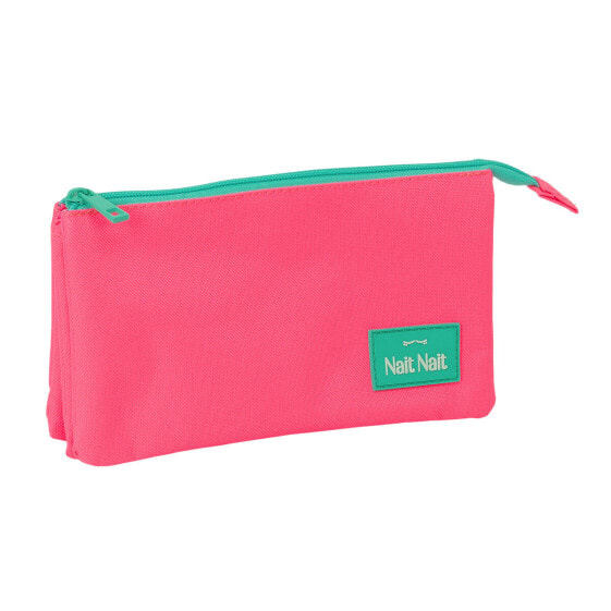 Тройной пенал Nait Nait Rosa fluor Розовый 22 x 12 x 3 cm