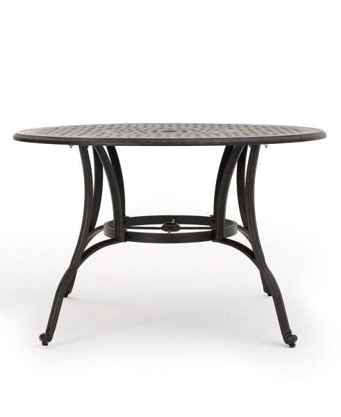 Круглый стол для уличного отдыха Cast Aluminum от Simplie Fun, бронза