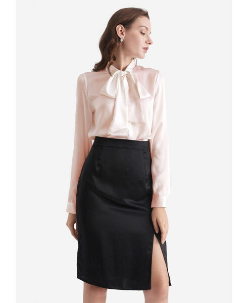 Women's Bow-tie Neck Silk Blouse