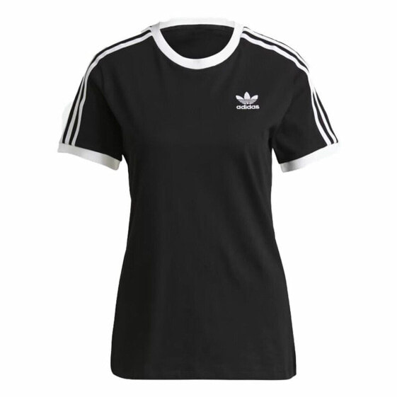 Футболка женская Adidas 3 stripes короткий рукав черный