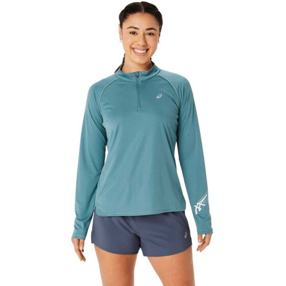 ASICS Icon half zip long sleeve T-shirt